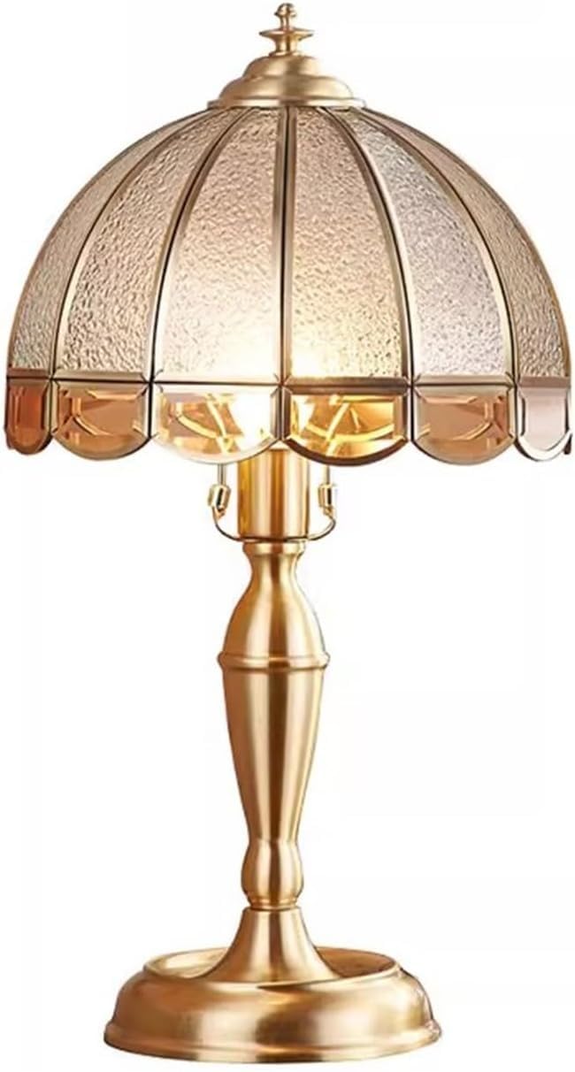DFAEEKIYO Bedside Lamp Crystal Table Lamps Full Brass Bedroom Vintage Light Luxury Gift Ambiance Master(Dimmer)
