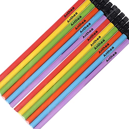 Crayons de nom personnalisés Couleur Crayon coloré avec Gomme Crayons personnalisés imprimés avec Votre nom Texte Fournitures de Bureau Scolaire Cover