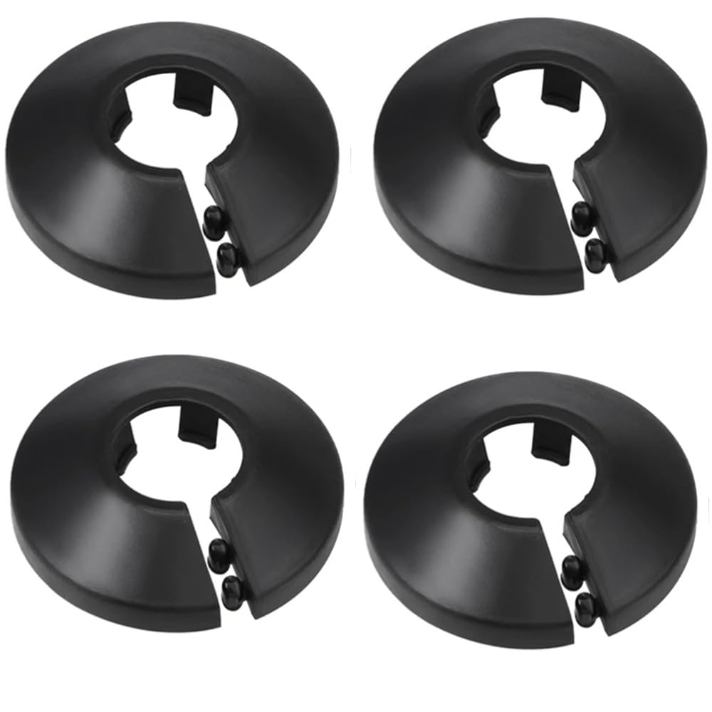 10 Pcs 42mm Plastic Radiator Pipe Covers Black Pipe Collars Split Plastic Lightweight Escutcheon Cover Plate for Wall Pipe Tube Decoration