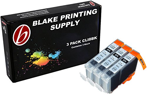 Blake Printing Supply 3 Pack Compatible CLI 8, CLI-8, CLI8 3 Small Black for use with Canon Pixma iP4200, Pixma iP4300, Pixma iP4500, Pixma iP5200, Pixma iP5200R, Pixma iP6600D, Pixma iP6700D