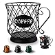 Kaffeekapselkorb, Kaffeekapseln Aufbewahrung, Kaffee Pod Halter Korb, Kaffee Kapsel Lagerung Korb, Kaffee Dispenser, Kaffeekorb, Grosses Fassungsvermögen für Kaffeekapseln, Früchten (Groß)
