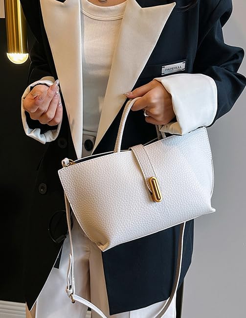 Bolso Tote de ante para mujer con asa retro y bandolera miniatura 3