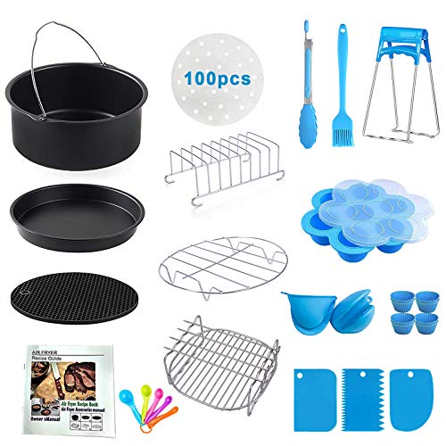 Luftfritteusen-Zubehör, Zubehör für Airfryer Heißluftfritteuse, Passend Für 4.2QT 5.3QT 5.5QT 5.8QT Alle Marken Luftfritteuse, 18 Stücke