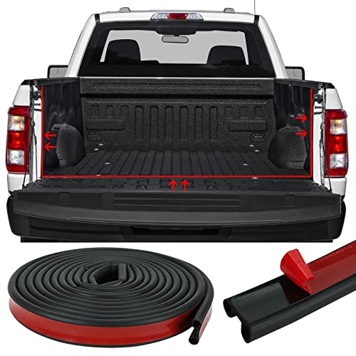 32.8Ft Adhesive Tailgate Seal,Rubber Camper Shell Seal Double Bulb Automotive Weather Stripping For Pickups, Truck, Auto Car #TOP5