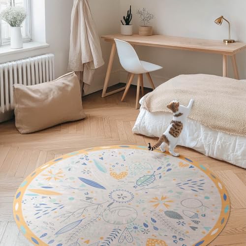Tapis vinyle résistant à la rayure ø100 cm entretien facile lavable - 3