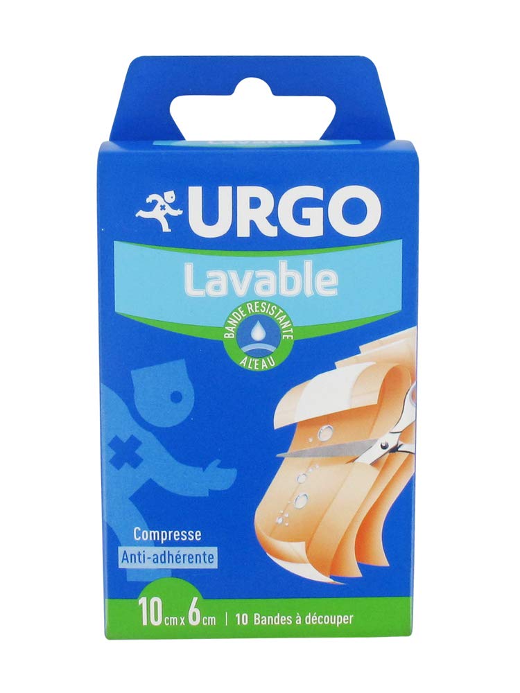 UrgoWashable Strip Water Resistant 10 Strips 10cm x 6cm