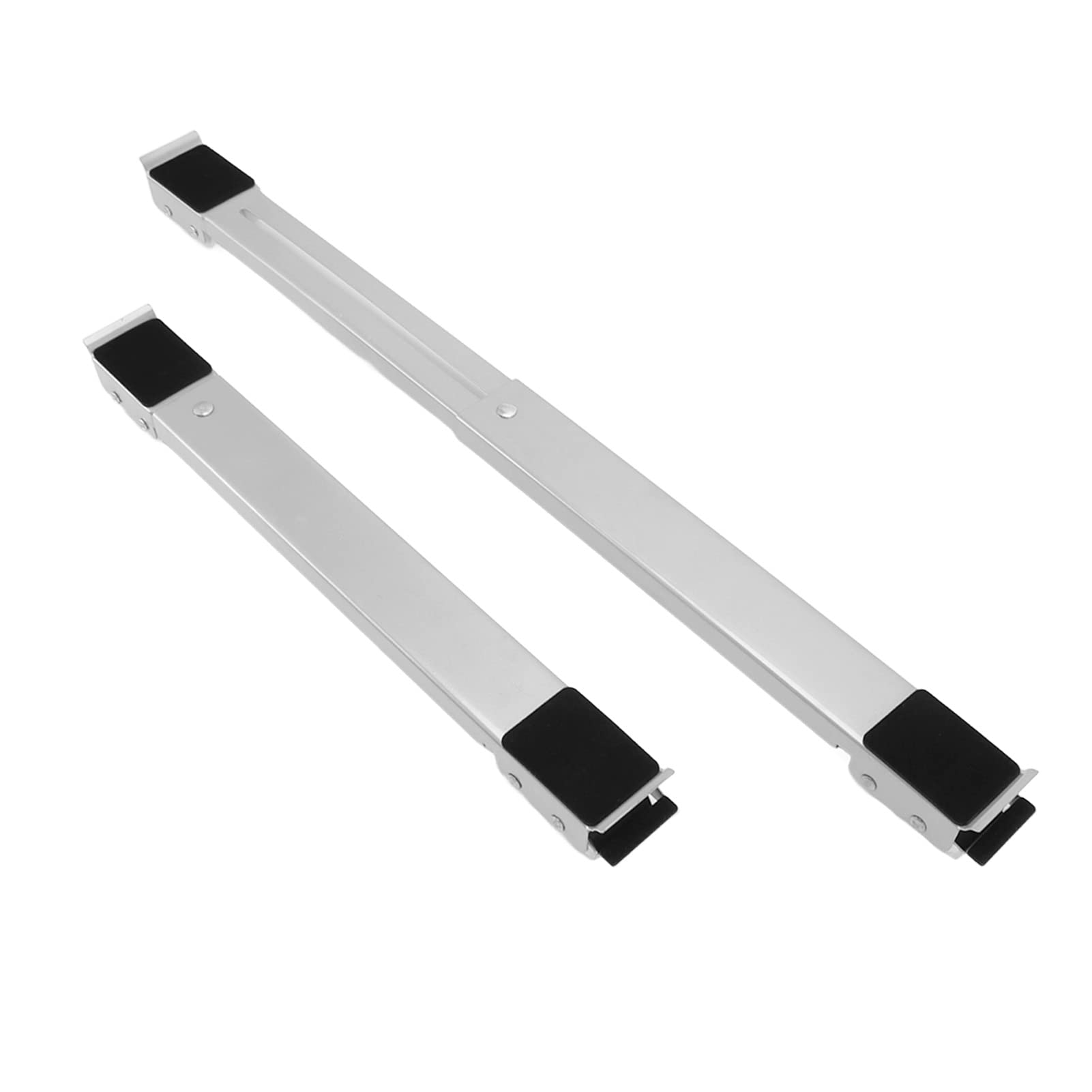 2pcs Extendable Furniture Appliances Rollers, 300kg Load Bearing Stretchable Moving Base Extendable Furniture Appliances Stand with Pry Bar for Washing Machine (Silver)