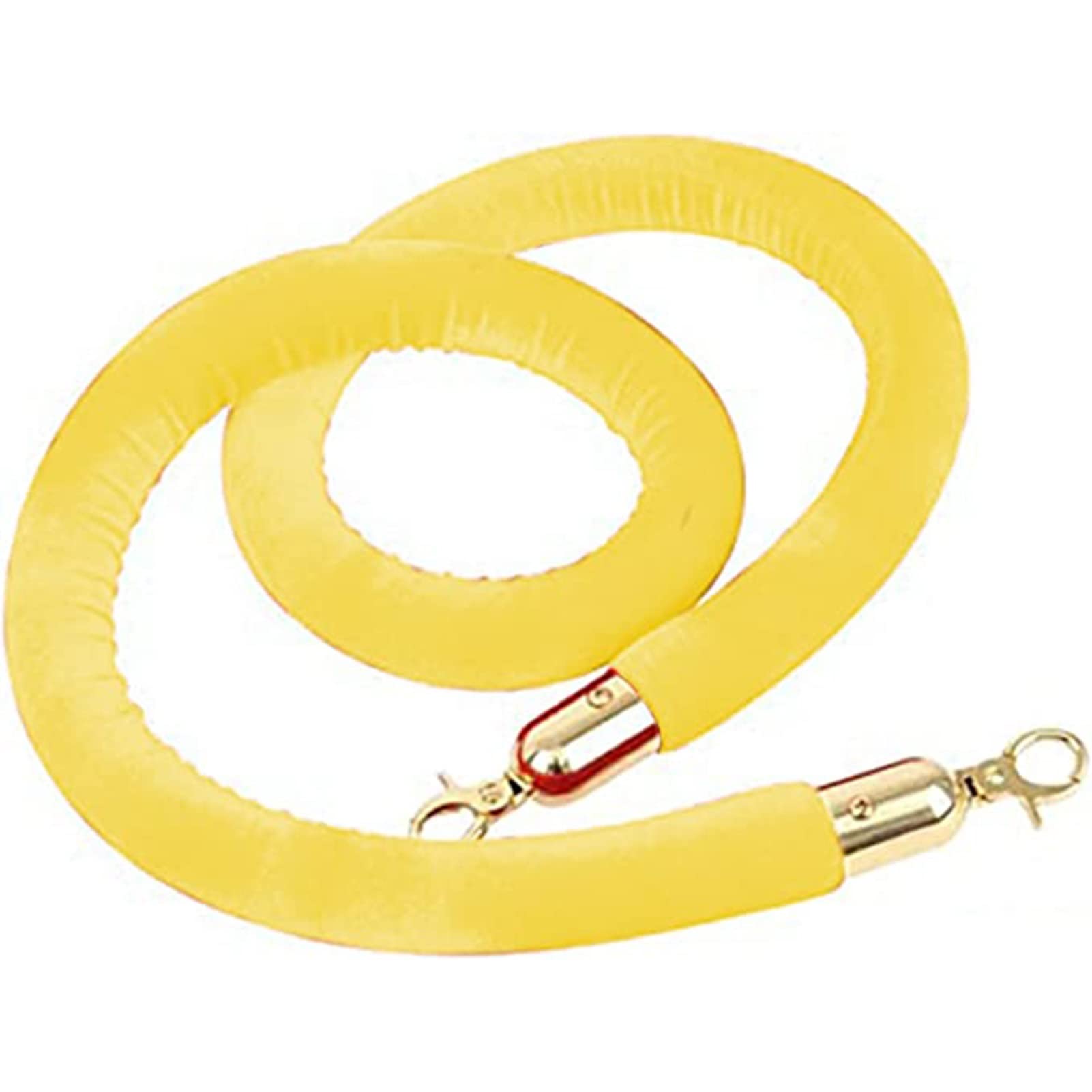 AUNANGLJSCS Rope barriers, Velvet Rope Crowd Control Barrier, Stanchion with Gold Clasps Multicolor 2ft to 10ft(Yellow,5ft/155cm)