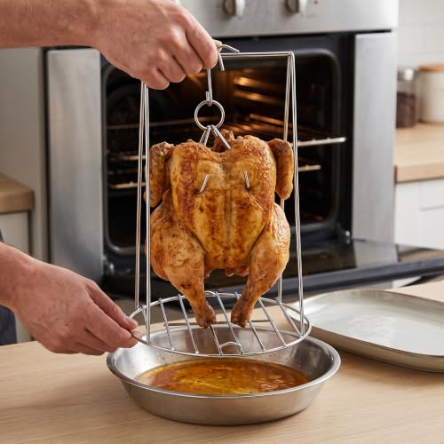 Asador de pollos de acero inoxidable con diseño robusto estilo barril 3