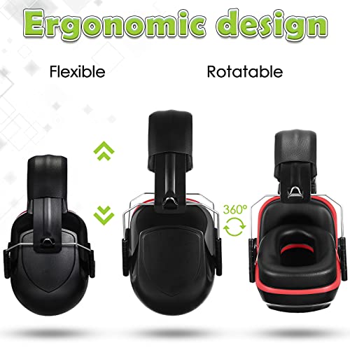 Image of Yunsailing 4 Pcs Nrr 28db Noise Reduction Ear Protection Hearing Protection Muffs Foldable Headphones for Shooting