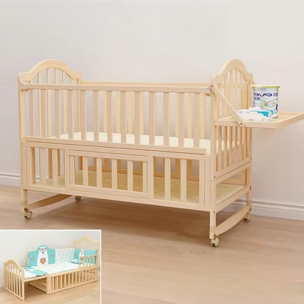 組み立て簡単♥️ベビーベッド 木色 多機能 高さ調整可能 キャスター付き 蚊帳付き 楽天市場】【楽天1位】ベビーベッド キャスター ストッパー付