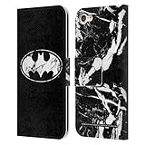 Producto oficial DC Comics Head Case Designs Licenciado Oficialmente Batman DC Comics Mármol Logotipos Carcasa de Cuero Tipo Libro Compatible con Apple Touch 6th Gen/Touch 7th Gen