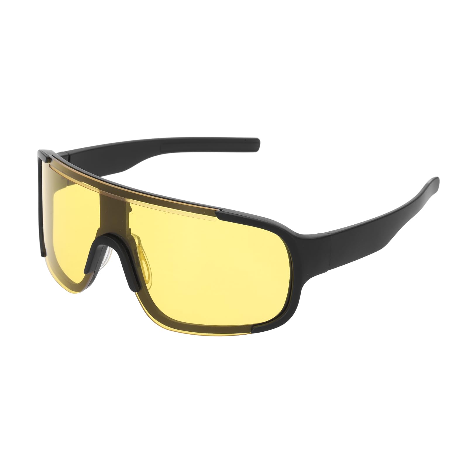 sourcing map Polarized Sports Sunglasses for Men Womens, UV400 Protection 16g Lightweight Cycling Sunglasses for Running Skiing Fishing Goggles, Black Frame Yellow