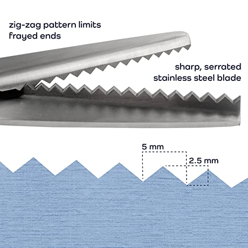 Jubileeyarn Professional Grade Pinking Shears - 9" Serrated Stainless Steel - White & Blue - 1 Pair #TOP3