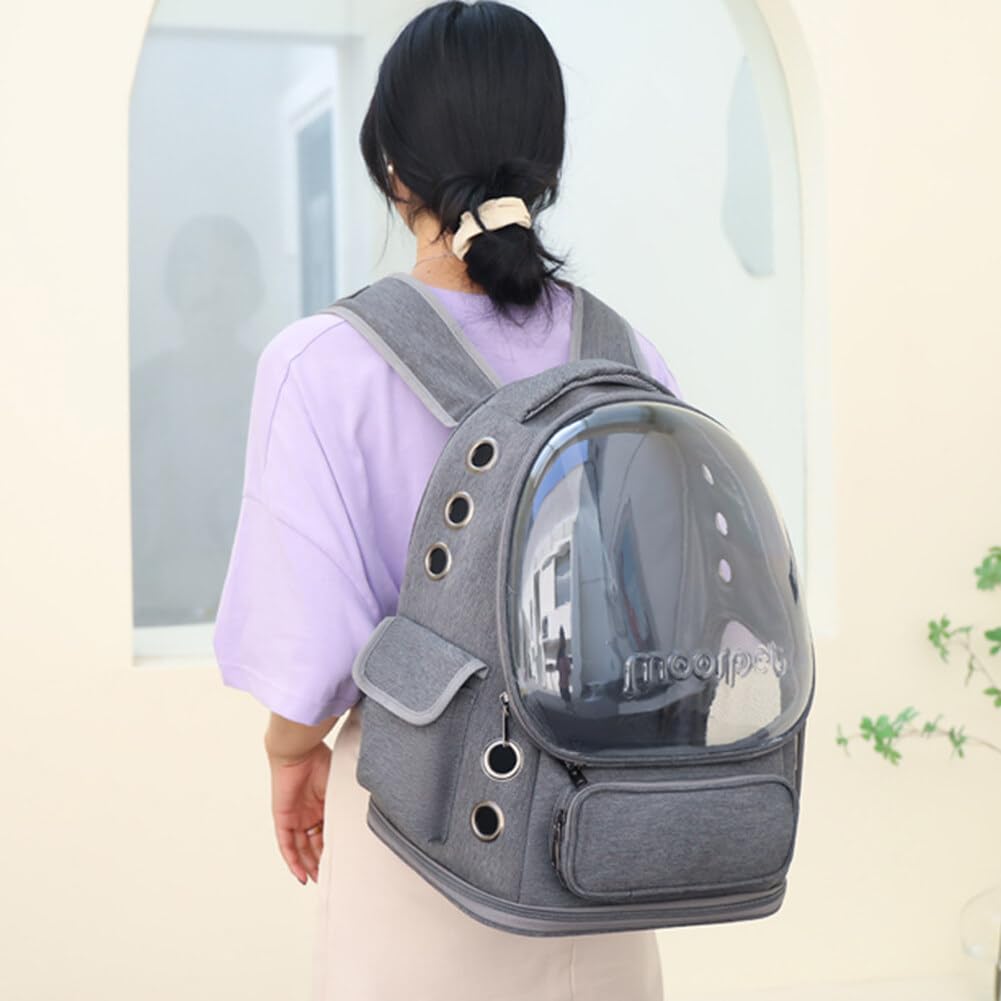 JAWSEU Hunderucksack Katzenrucksack, Tragbar Transport Rucksack Reisen Tragetasche für Haustiere, Ventilierte Transparente Katzenrucksack, Transporttasche für Haustiere Reisen Atmungsaktive Rucksack