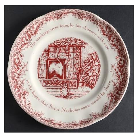 Johnson Brothers Twas Night Before Christmas Salad Plates Set of Four 8" Diameter JB BS Cover