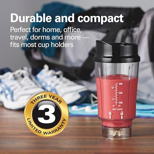 Hamilton Beach Personal Blender for Shakes and Smoothies with 14 Oz Travel Cup and Lid, Black (51101BC) — view 4