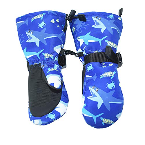 Preisvergleich Produktbild Handschuhe Winterhandschuhe Kinderskihandschuhe kalt, wasserdicht, rutschfest, modisch, warm, Fäustlinge, Cartoon-Farbstreifen Kinder