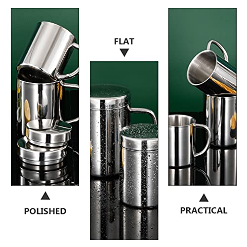 Cabilock Caneca de Aço Inox de Parede Dupla Caneca de Café Copos de Chá para Casa Ao Ar Livre de Aca