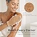 TADA BEAUTY Exfoliating Gloves Shower, Body Scrubber, Body Massage and Body Scrubs for Bath and Shower (Brown & Beige)