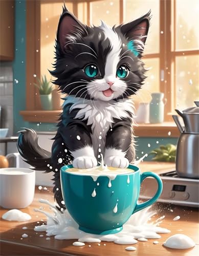 Puzzle 2000 Piezas Adultos Juguete Desafío y Juego Educativo Puzzle para Adultos 2000 Piezas, Rompecabezas Imposible Colorido, Gato de Leche de Cocina 100x70cm