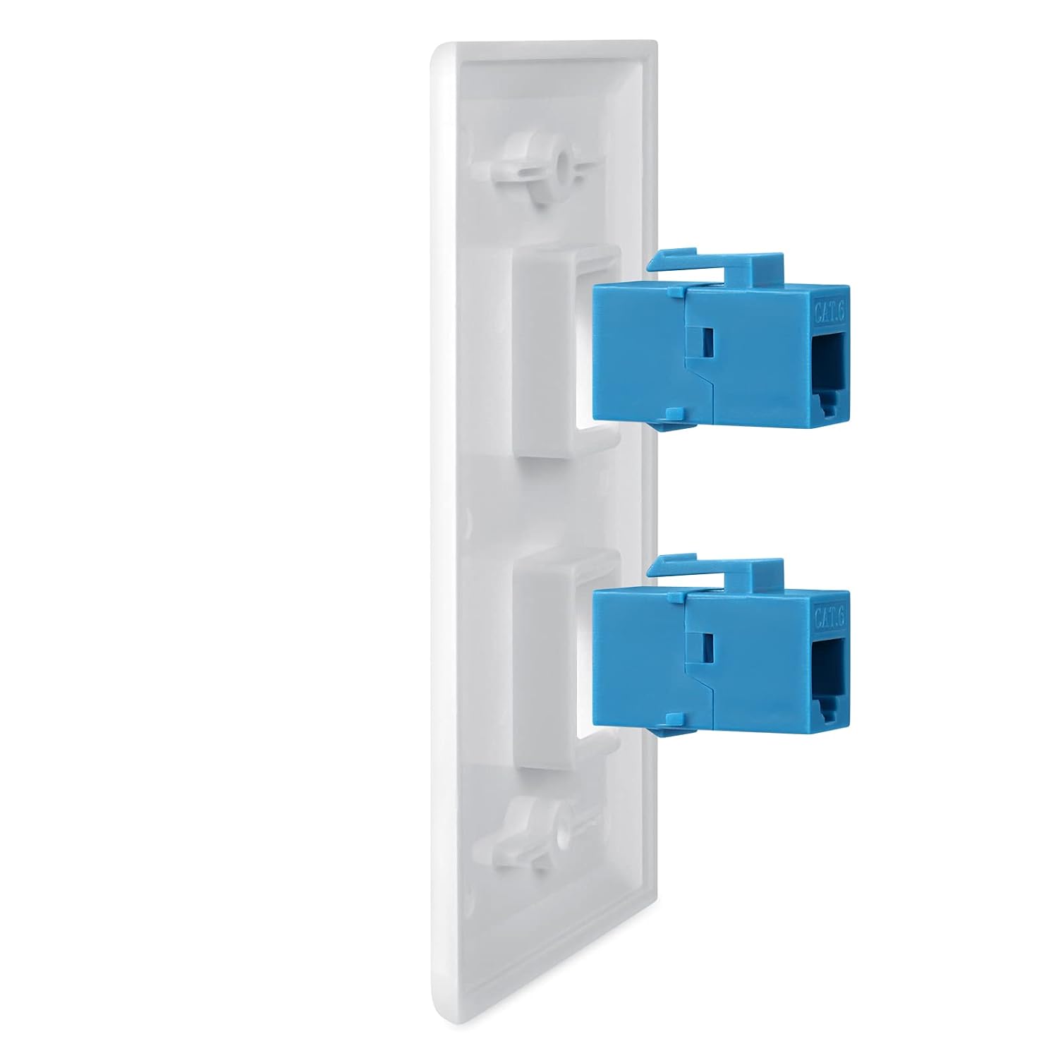 Ethernet Wall Plate Cat6 2Pack,Cat 6 Wall Plate Female-Female Compatible with Cat7/6/6e/5/5e Ethernet Devices -Blue