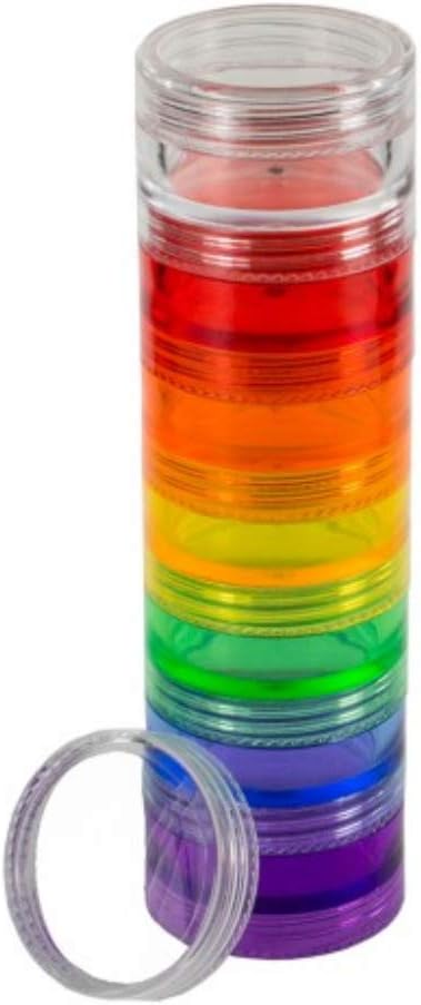 GMS Extra Small Rainbow 7 Day Stackable Pill Case Tower for Vitamins, Supplements, Medication, Prenatal and Postpartum Care