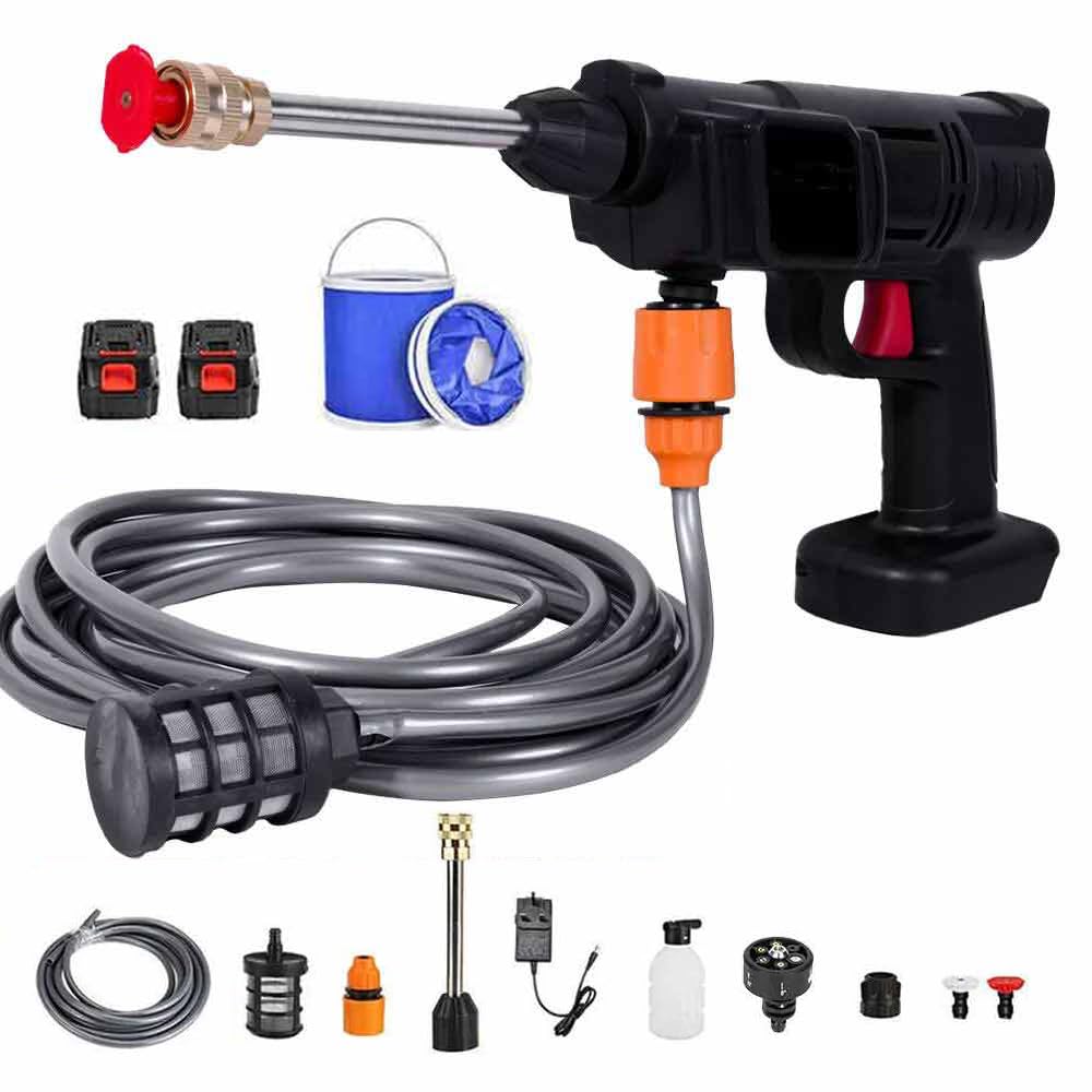 Gziztx Cordless Pressure Washer 24V Handheld Pressure Washer Portable Jet Wash, with 2 Batteries, 5M Hose, 3 Nozzles, for Car, Patio, Floor