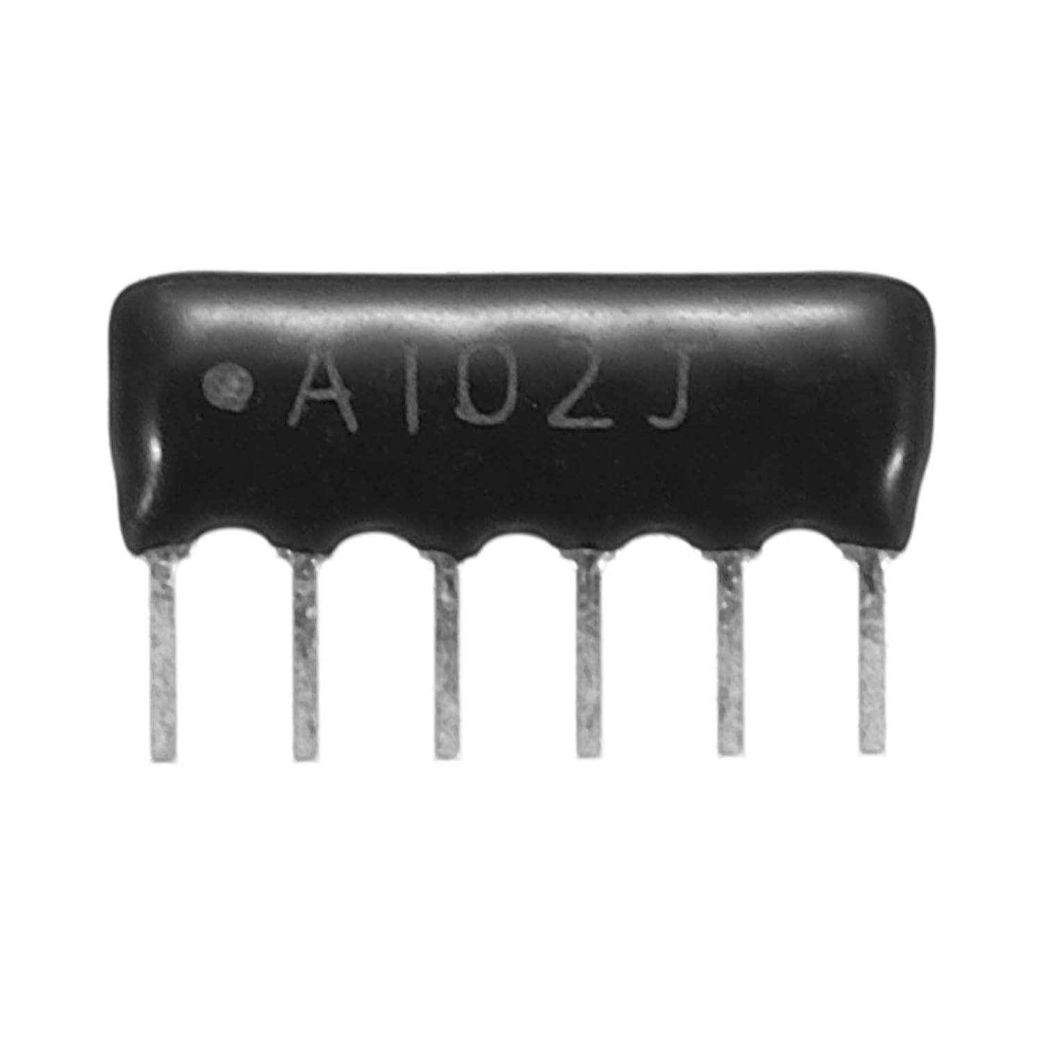 MECCANIXITY 20Pack 1K Ohm Resistor Network Array, 1/8W SIP-6 2.54mm Pitch Thick Film Network Resistor Assortment Kit, 5% Tolerance Bussed Type 6P, Black