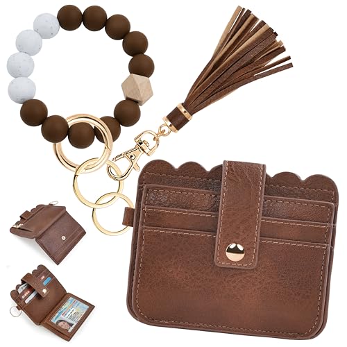 Image of Wristlet Wallet for Women with Keychain - RFID Card Holder Small Wallet Wristlet with Key Ring