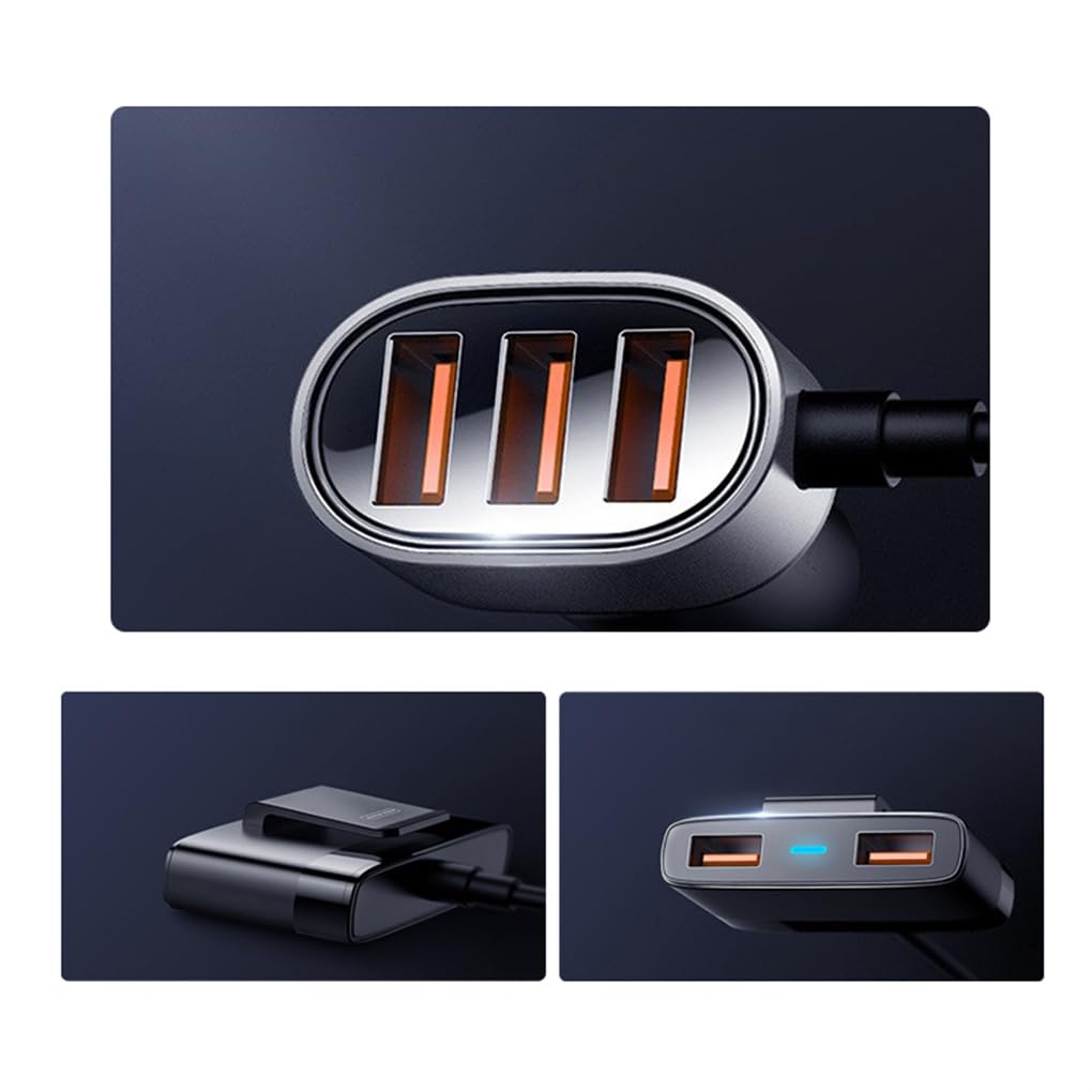Juego de 5 cargadores de coche USB de 5 puertos universales para dispositivos electrónicos, multipuerto, adaptador de carga rápida, extensión para RV, camión, SUV, viajes