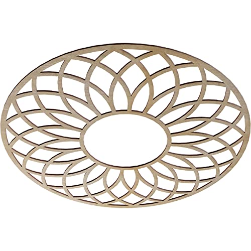 Image of Ekena Millwork 34 inchOD x 11 5 /8 inchID x 3 /8 inchT Cannes Wood Fretwork Pierced Ceiling Medallion, Birch