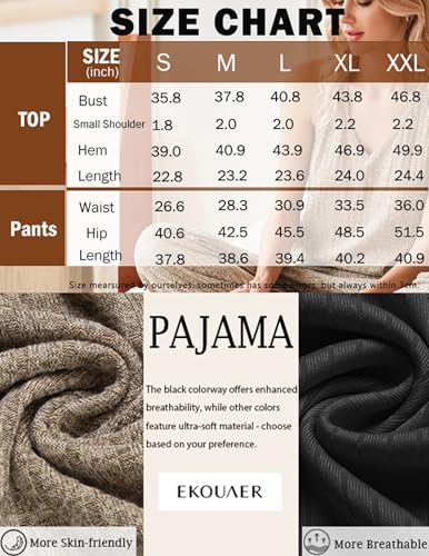 Image of Ekouaer Womens Pajama Sets Sleeveless Tank Lounge Set Ribbed Knit Pj Loungewear Soft Sleepwear S-XXL