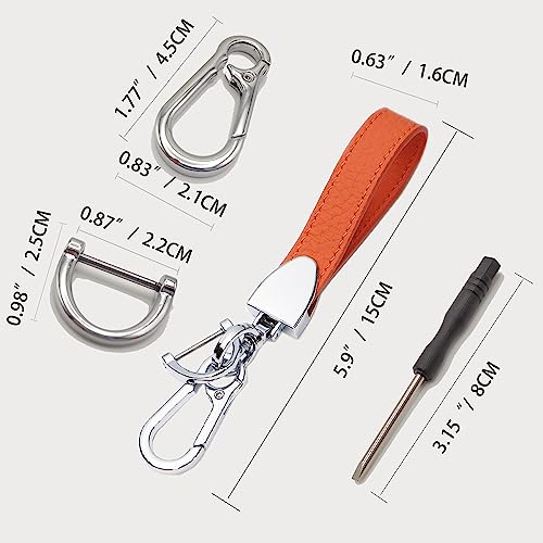Image of Genuine Leather Car Keychain, Universal Heavy Duty Key Fob Keychain, Car Keychains Holder for Women and Men