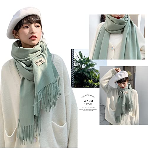 Metico Minaki ストール 大判 厚手 無地 秋冬 レディース マフラー カシミヤタッチ ウールタッチ グリーン ショール 大判ストール 黒 かわいい 男女兼用 防寒 おしゃれ の商品画像 4