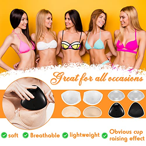 Image of SATINIOR Silicone Bra Inserts Breathable Enhancers Waterproof Push Up Bra Pads Non Slip Reusable Pad for Bikini