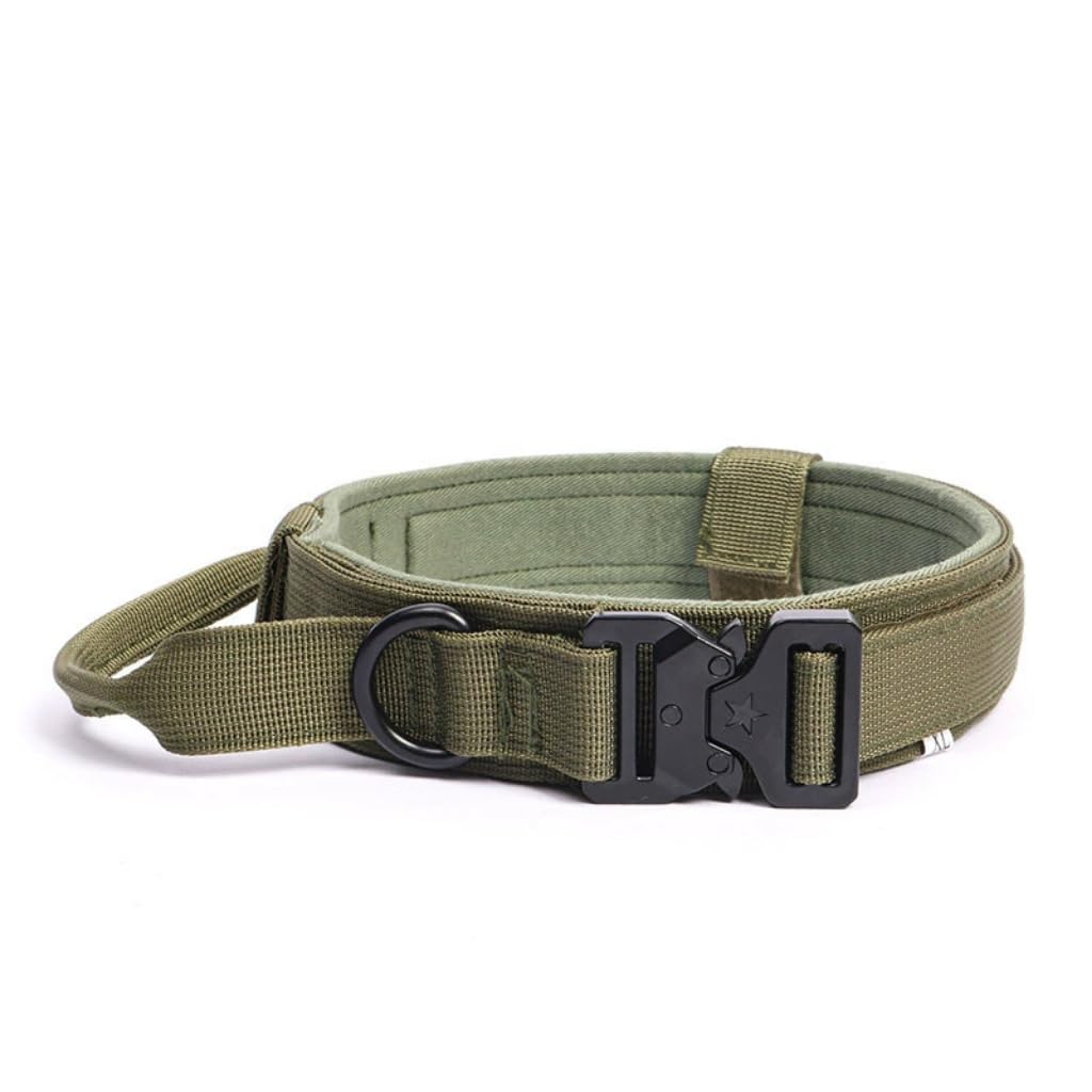 AOBUJDUB Tactical Dog Collar, Padded Breathable Soft Nylon Pet Collar With Heavy-Duty Metal Buckle, Heavy Duty and Soft On Ski for Medium Large Dogs(#C,M-(36cm-48cm))