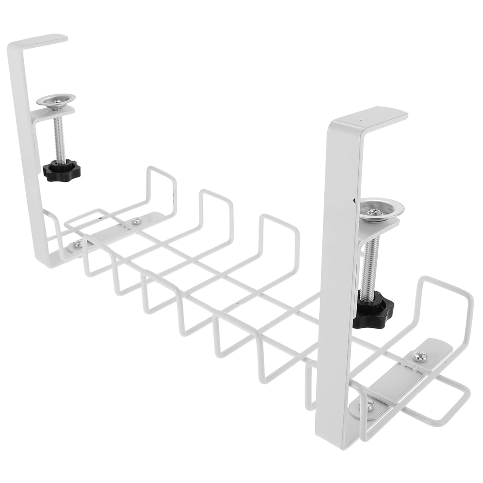 Housoutil Plateau de Gestion des Câbles sous Bureau en Acier Carbone Fixation Facile pour Organiser Câbles et Multiprise