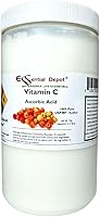Vista 1 de Essential Depot Polvo de ácido ascórbico - Vitamina C - 2.2 libras - 2.2 lbs - USP - Contenedor de polietileno de alta densidad sellado de seguridad