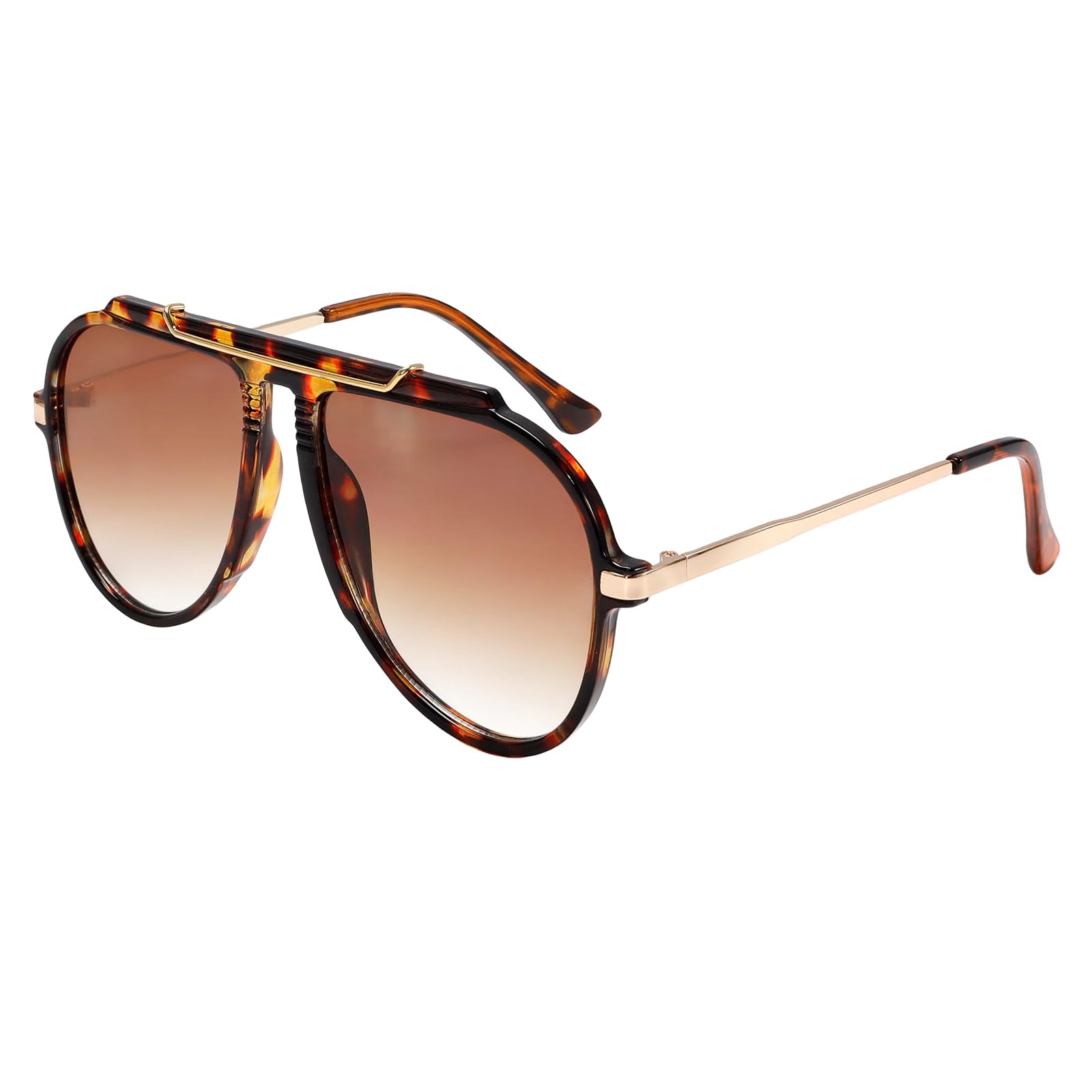 Gafas de Sol Vintage, Estilo Retro de los 70s, Gafas de Aviador para Hombres y Mujeres, Metal Dorado