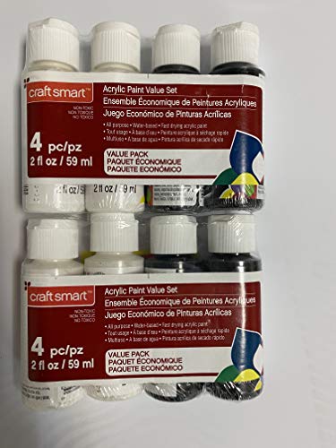 Craft Smart Acrylic Paint Set of 2 Black & White Value Set