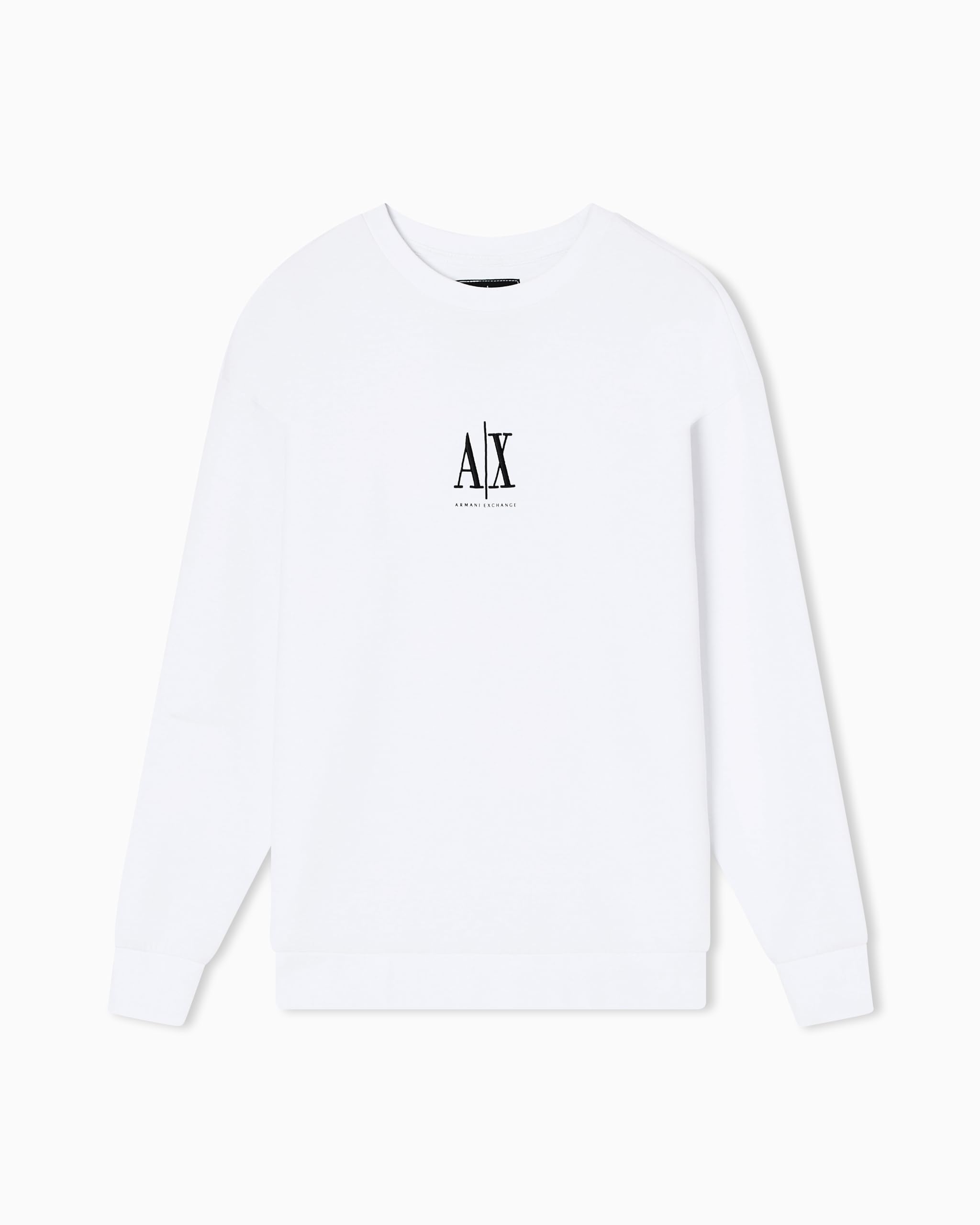 Armani Exchange Women's, Icon project, embroidered logo, crewneck Sweatshirt, Optic white, XS