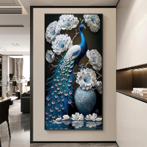 Affiches d'art de paon bleu impression sur toile luxe 50x100