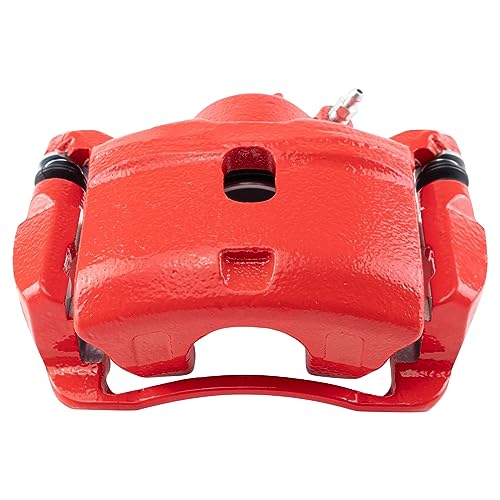 Image of TRQ Front Right Brake Caliper w /Bracket Performance Red Passenger Side