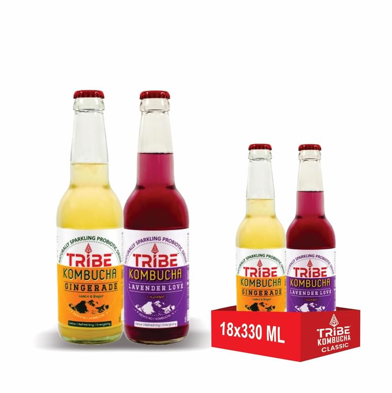 See full amazon price history chart for Tribe Kombucha Naturally Sparkling Probiotic Super Drink| Ginger,Blue Pea flower, Lavender & Lemon | Gut Friendly | Gluten free | Immunity Booster | Antioxidant and Hydration | Pack of 2 |330 ML Tribe Kombucha Naturally Sparkling Probiotic Super Drink| Ginger,Blue Pea flower, Lavender & Lemon | Gut Friendly | Gluten free | Immunity Booster | Antioxidant and Hydration | Pack of 2 |330 ML (B0D18TKQWW) Amazon Price History, Amazon Price Tracker