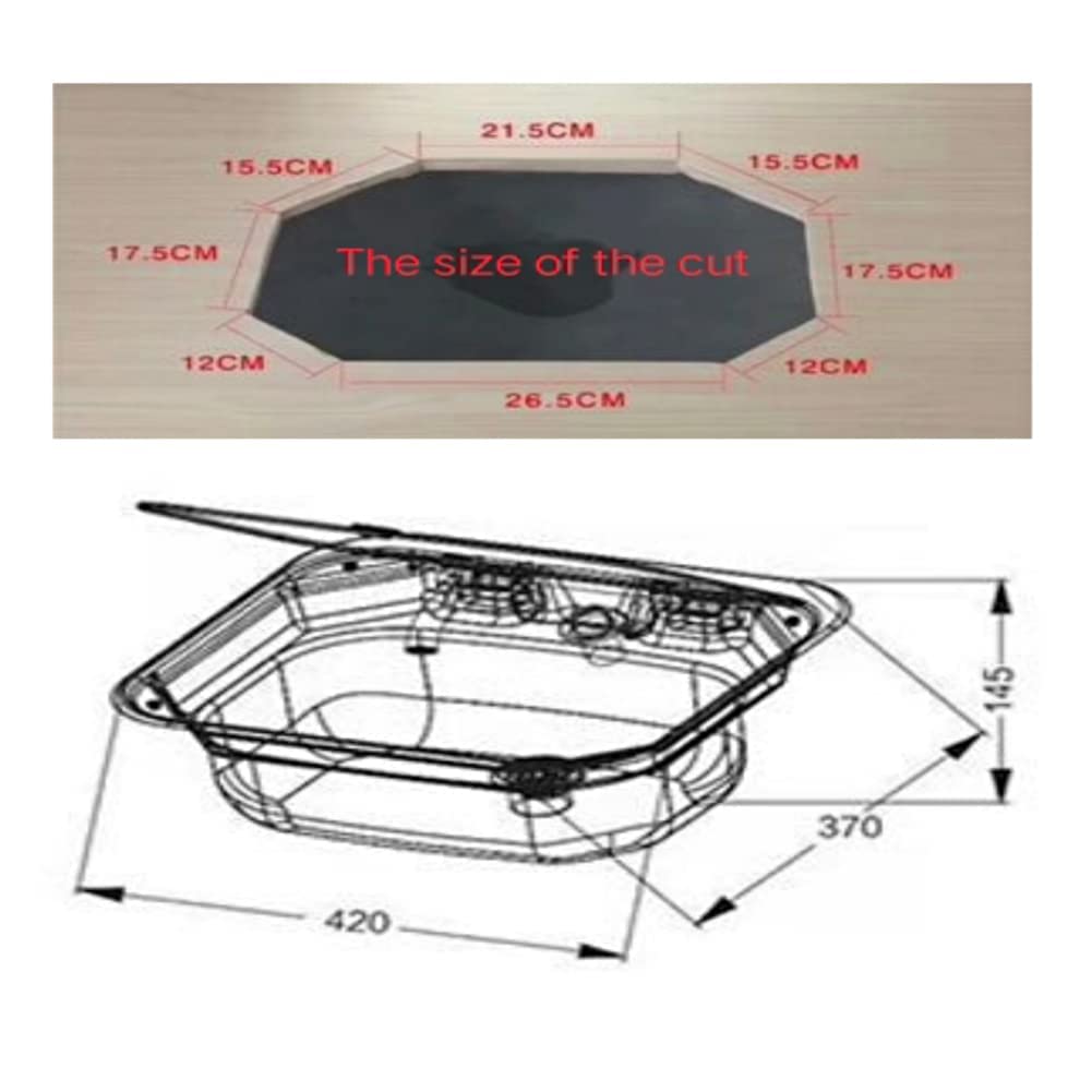 Buy Kitchen RV Sink Faucet W/Folding Lid Camper Sink Dropin Stainless