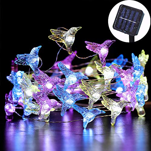 Starryfill Solar String Lights Small Hummingbird 30 Led 1.1"(H) Cold White Waterproof For Outdoor Decorations Garden Yard Patio Party #TOP3