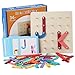 zebroau Alphabet-Buchstaben-Puzzle-Spielzeug, hohe Qualität, geometrische Formen, Spalten-Set, digitales und Buchstaben-Puzzle, Holzspielzeug, pädagogisches Holzspielzeug für Babys ab 3 Jahren