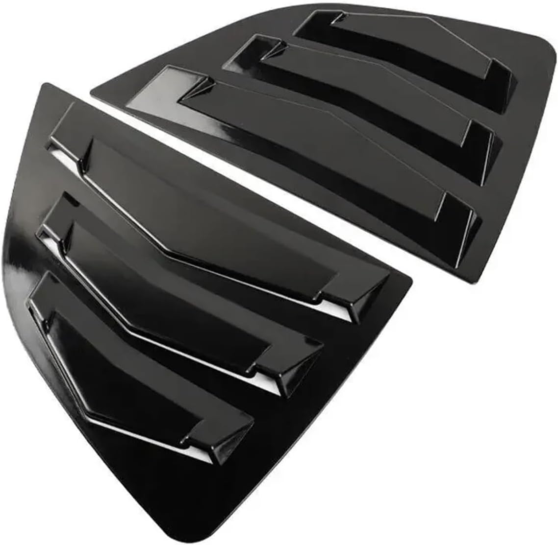 For Honda Jazz Fit 2014-2019 Car Rear Louver Window Side Shutter Cover Trim Sticker Vent Scoop ABS Carbon Fiber Auto Accessories(Gloss Black)