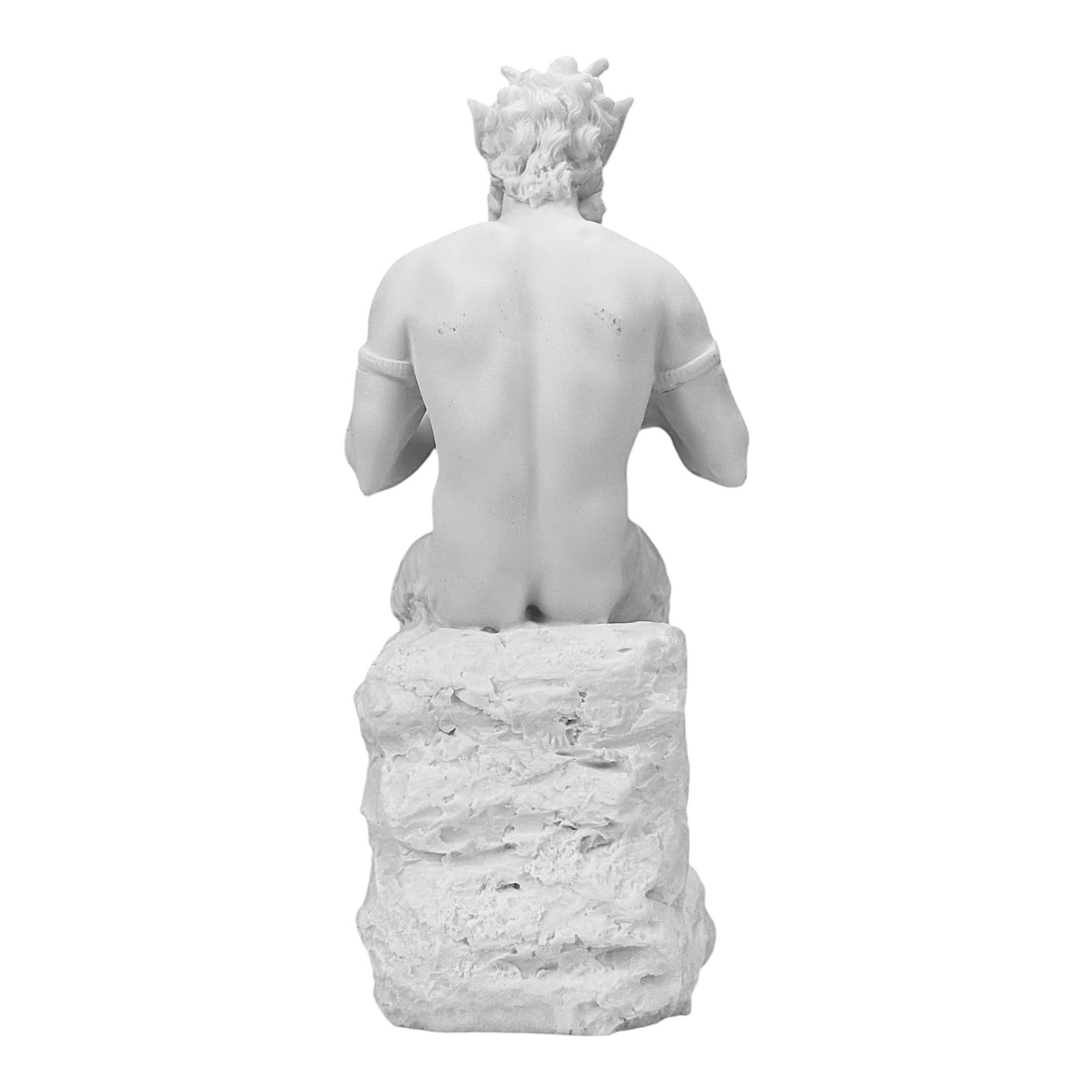 Pan Griechischer Gott Satyr Figur spielt Flöte - handgefertigte griechische Mythologie Statue - gegossene Marmorskulptur